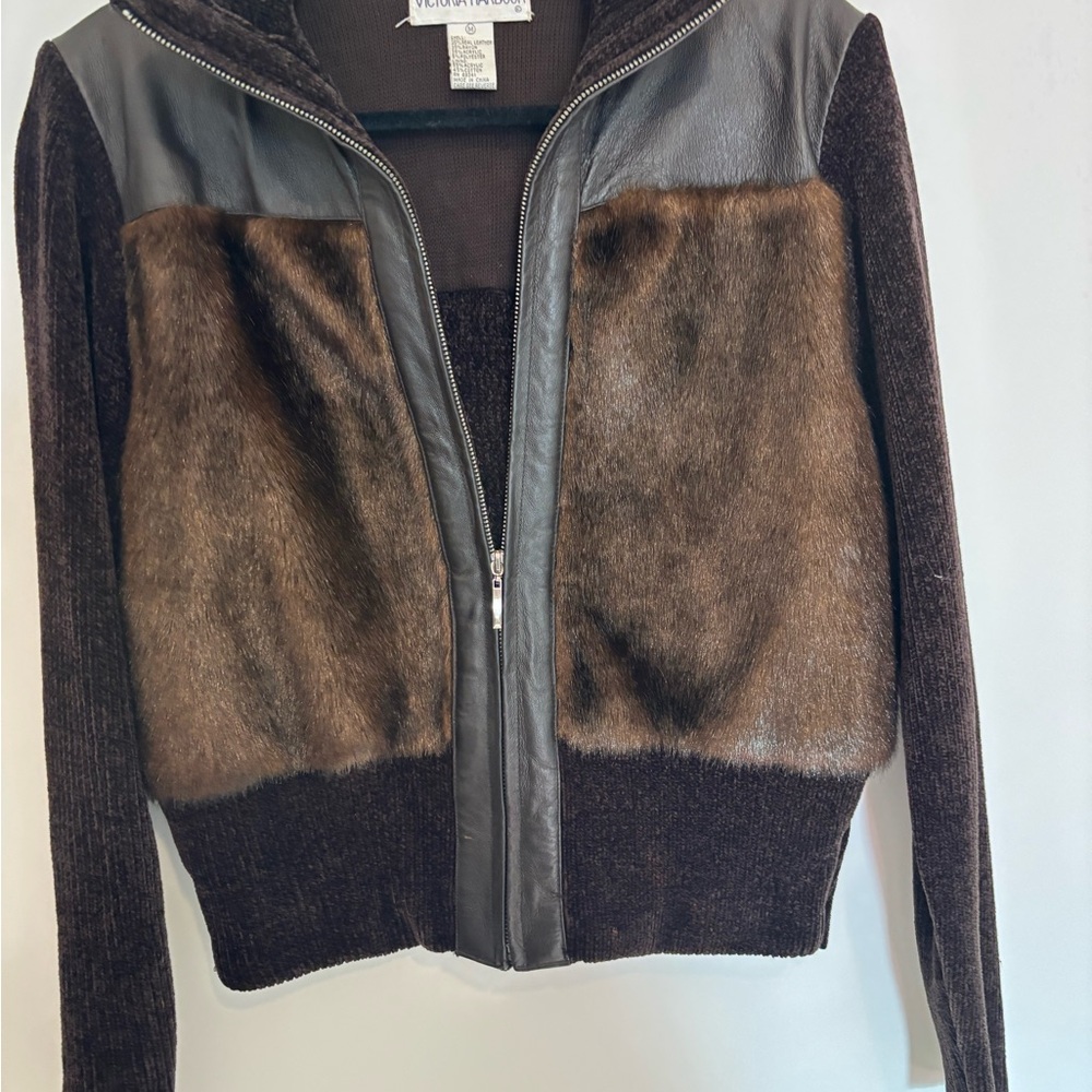 Brown and Black Women's Jacket